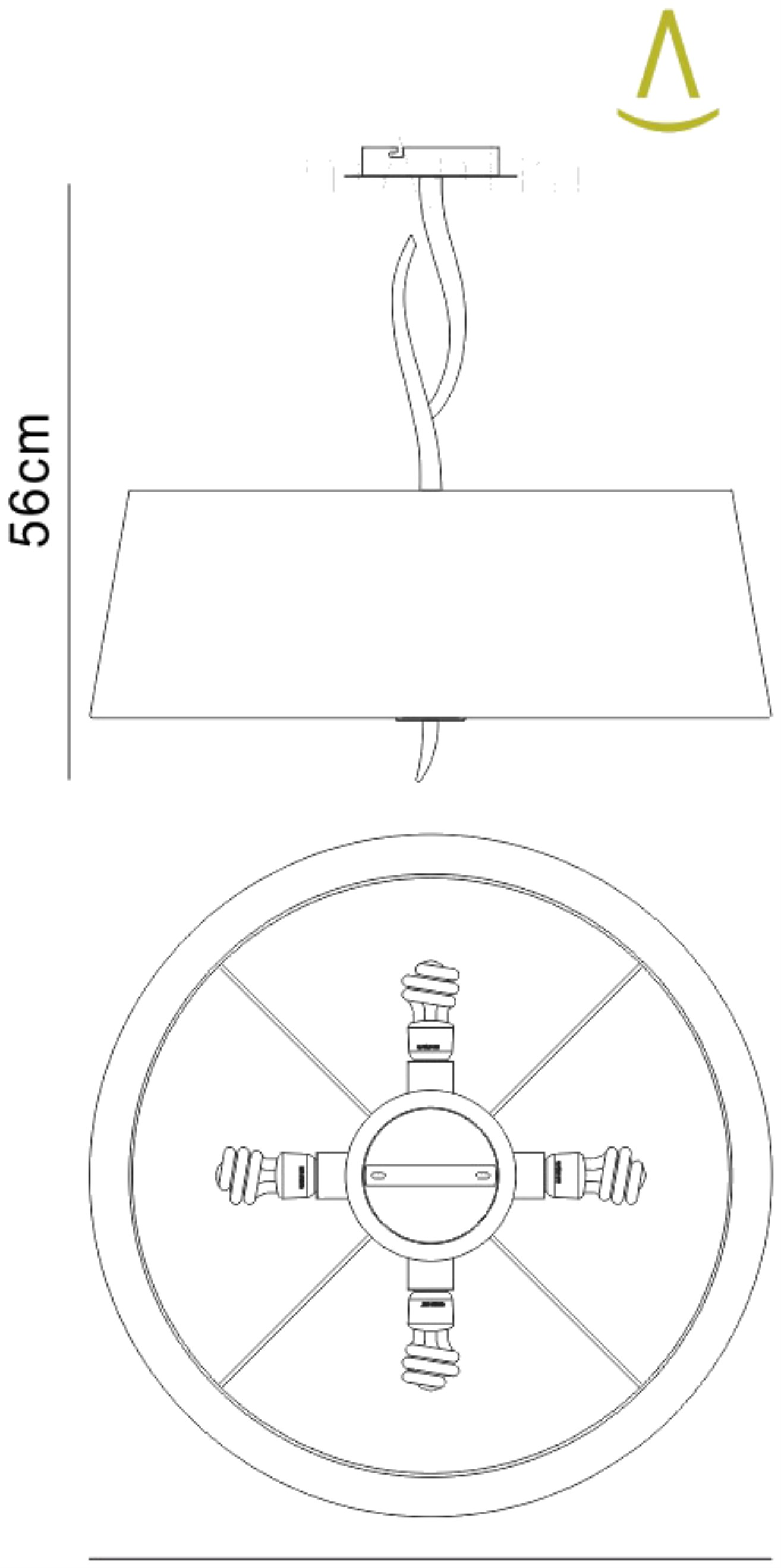 M1928  Ninette AB Semi Flush 4 Light